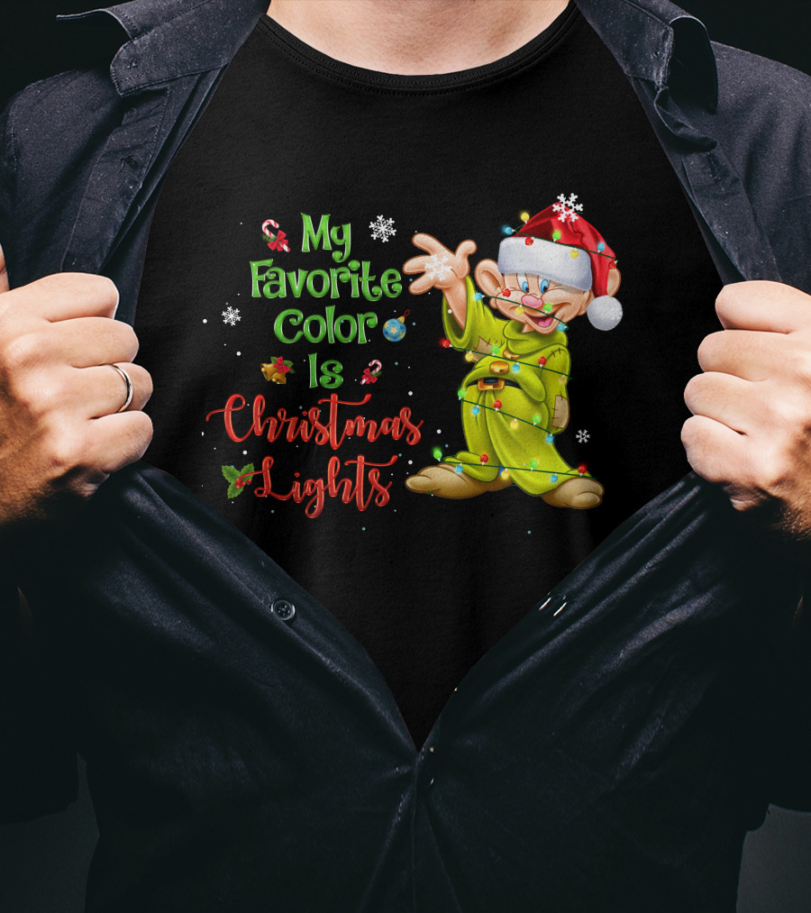 My Favorite Color Is Christmas Lights Dopey T-Shirt