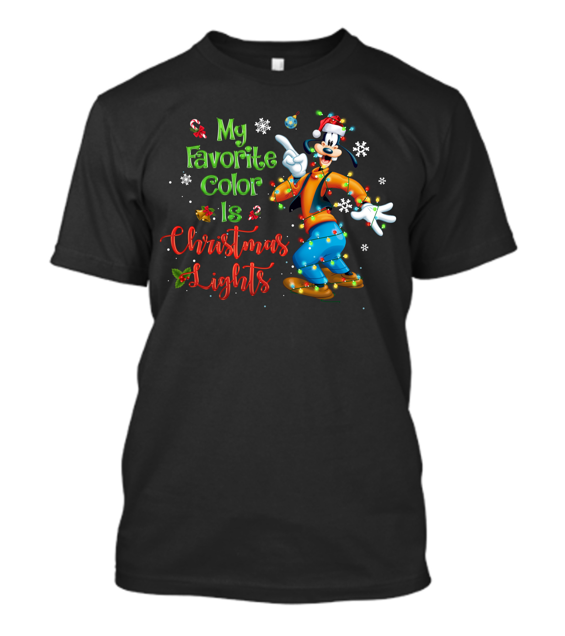 Goofy My Favorite Color Is Christmas Lights T-Shirt