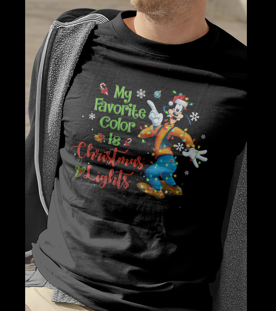 Goofy My Favorite Color Is Christmas Lights T-Shirt