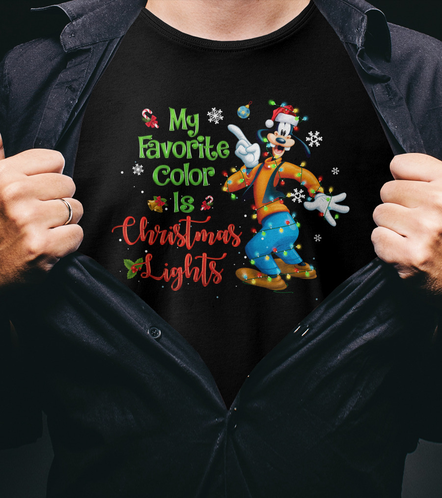 Goofy My Favorite Color Is Christmas Lights T-Shirt