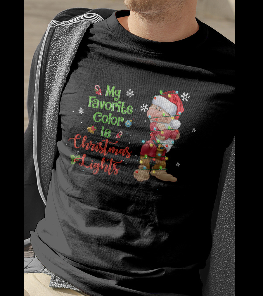 My Favorite Color Is Christmas Lights Grumpy T-Shirt