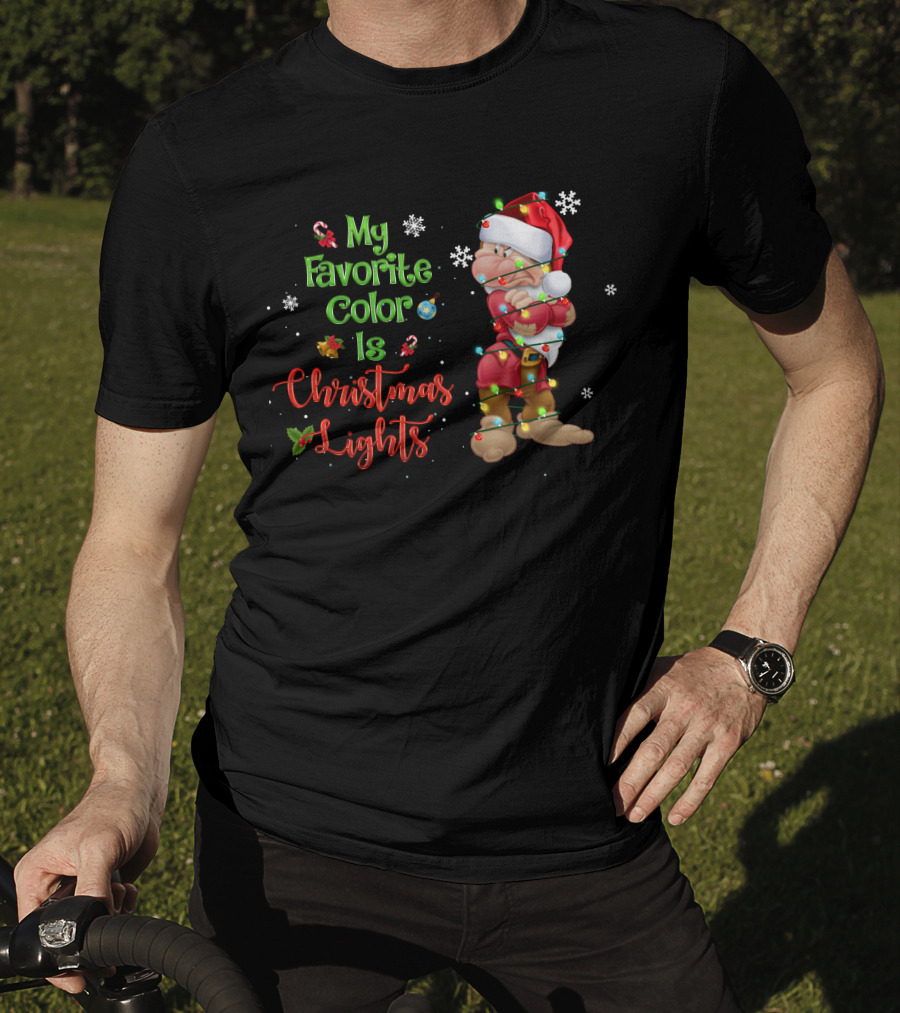 My Favorite Color Is Christmas Lights Grumpy T-Shirt