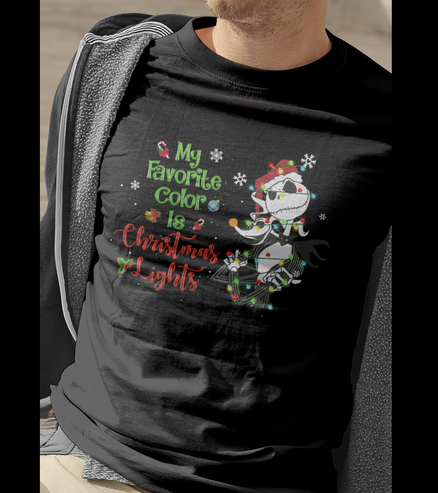 My Favorite Color Is Christmas Lights Jack Skellington T-Shirt