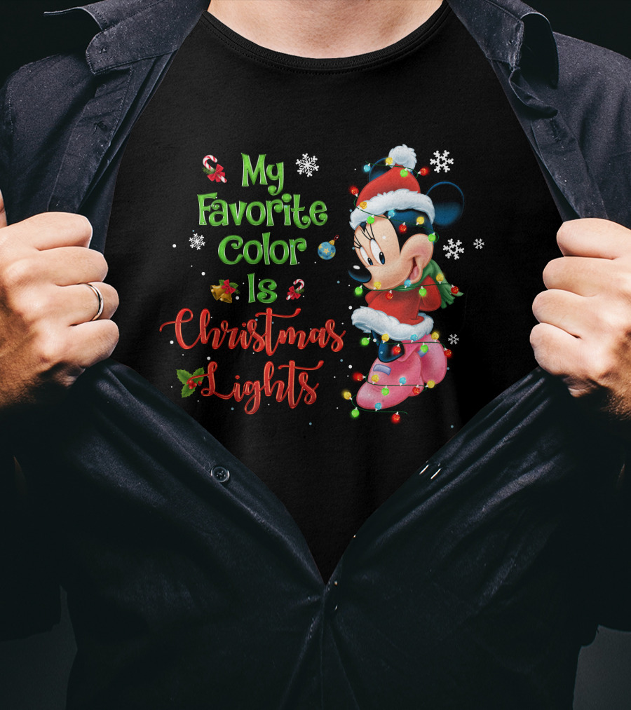 My Favorite Color Is Christmas Lights Minnie T-Shirt