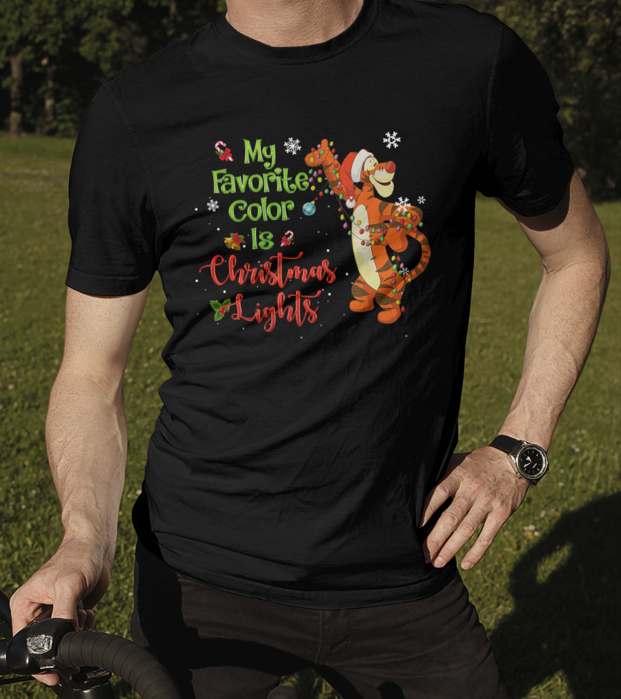 My Favorite Color Is Christmas Lights Tigger T-Shirt
