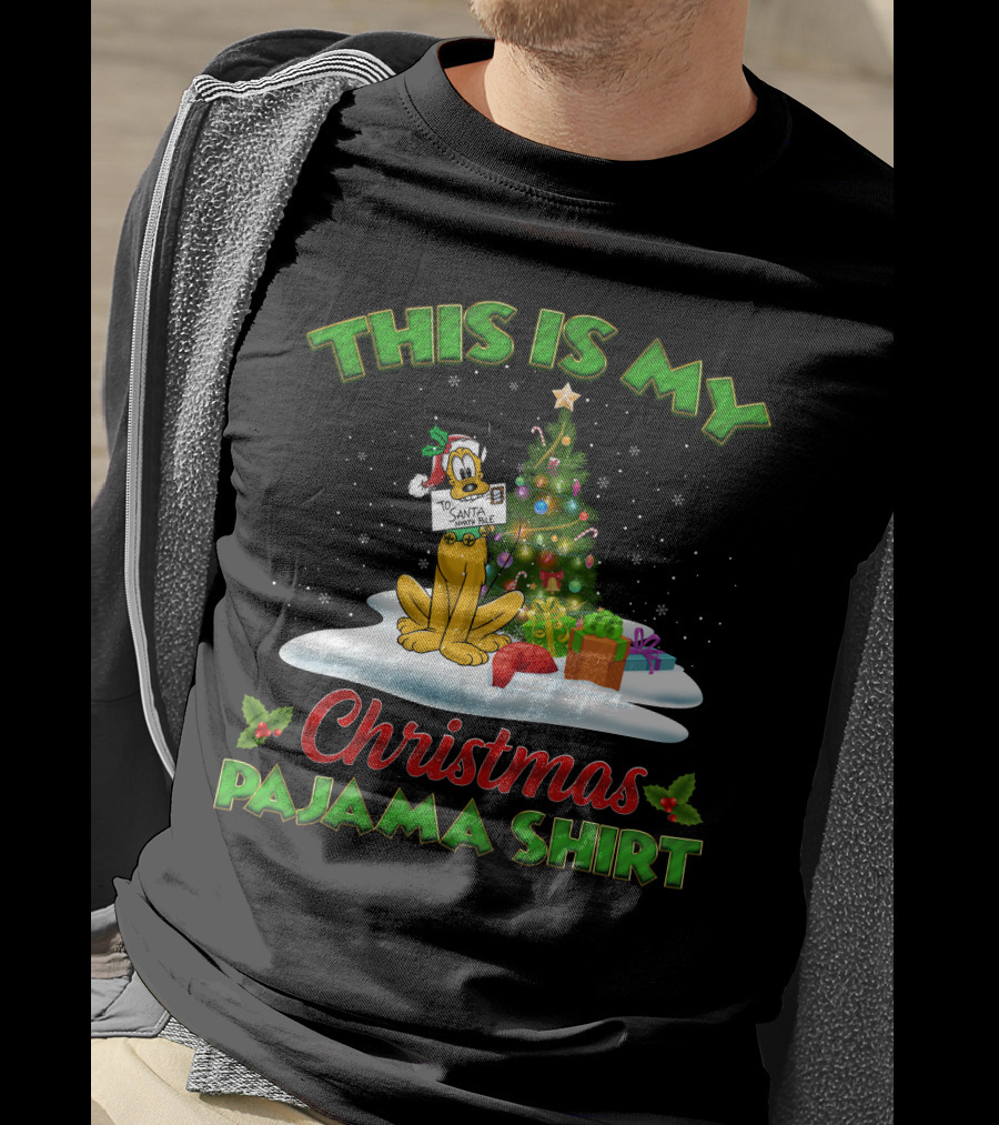 This Is My Christmas Pajama Shirt Pluto Santa T-Shirt