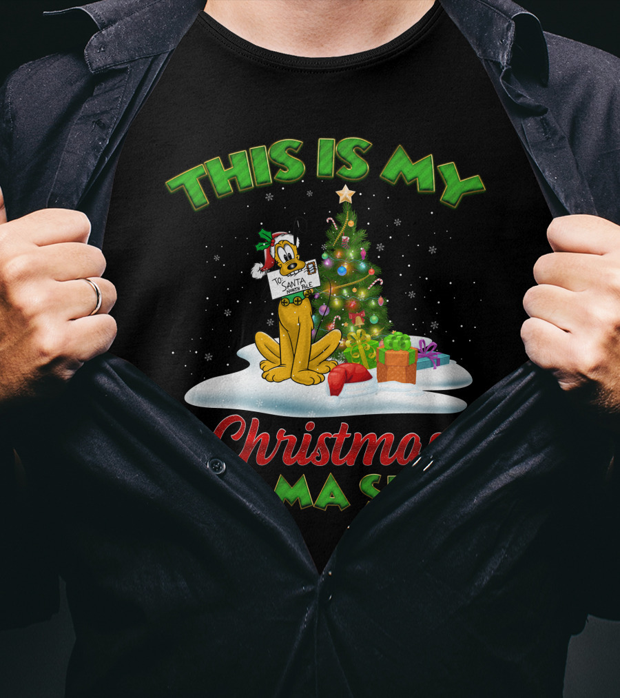 This Is My Christmas Pajama Shirt Pluto Santa T-Shirt