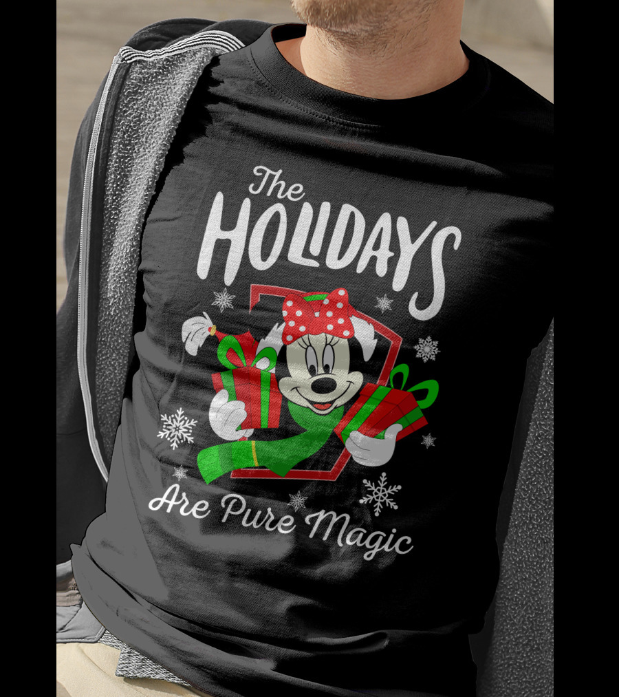 The Holidays Are Pure Magic Minnie Mouse Gift Snowflakes T-Shirt