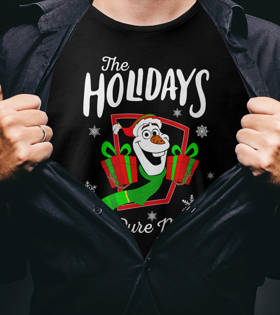 The Holidays Are Pure Magic Olaf Snowman With Gifts T-Shirt