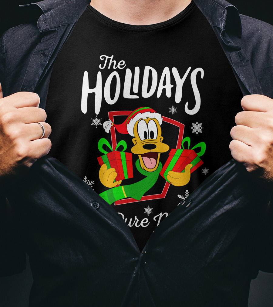 Pluto The Holidays Are Pure Magic Christmas Disney T-Shirt