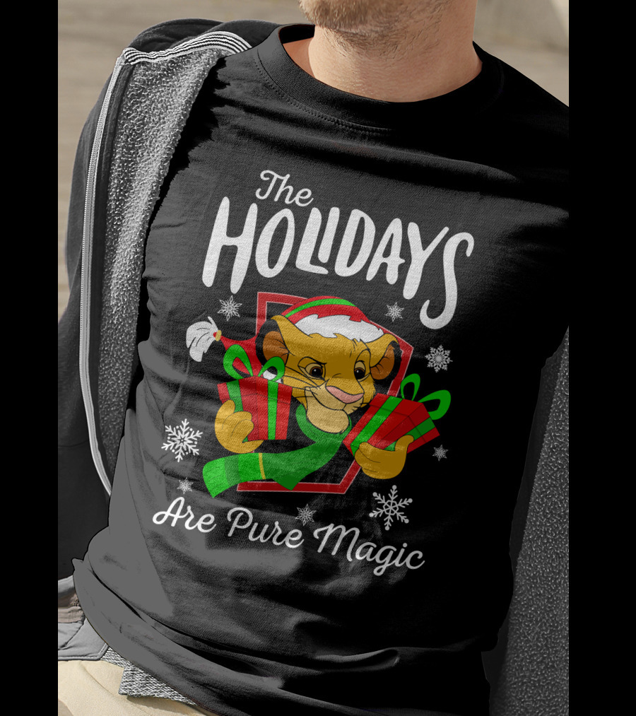 The Holidays Are Pure Magic Simba Christmas Snowflakes T-Shirt