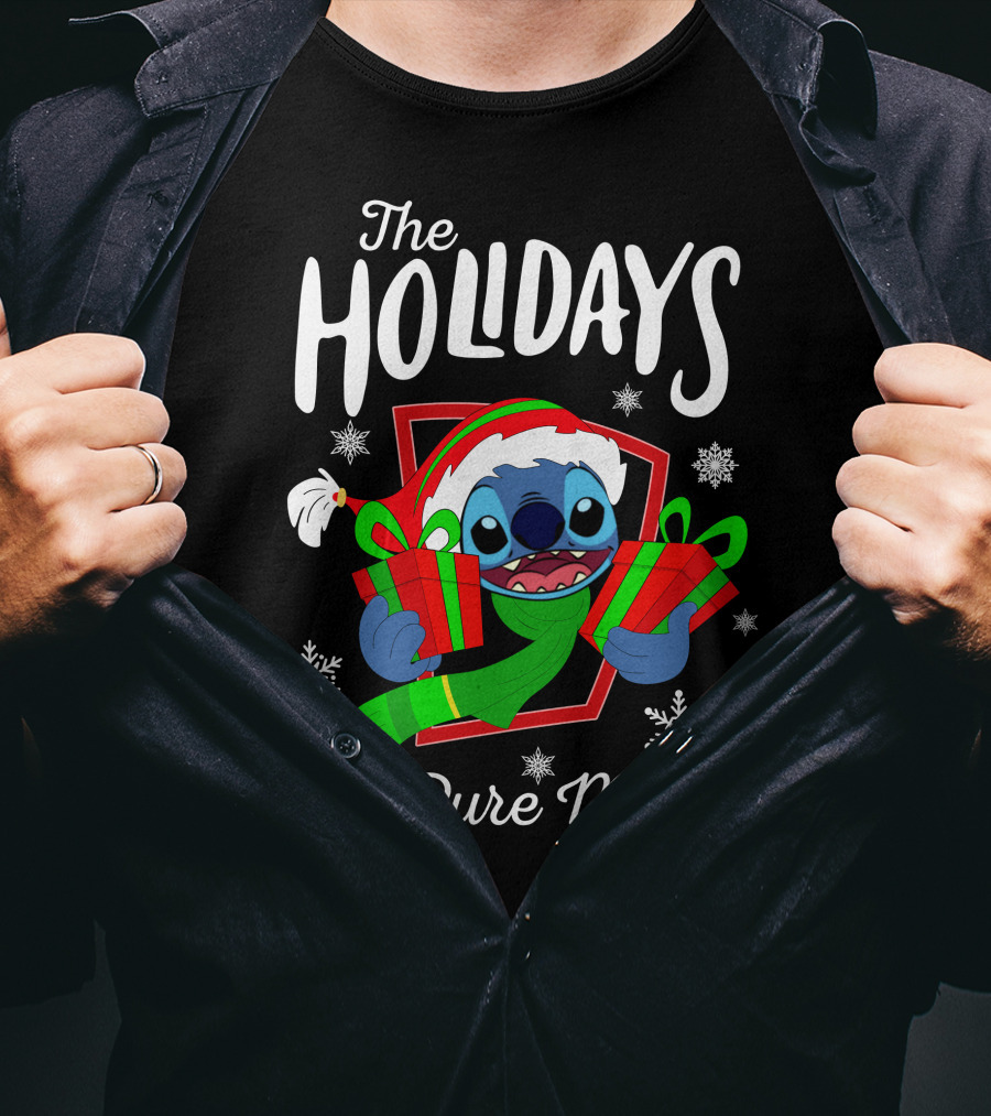 The Holidays Are Pure Magic Stitch Christmas Snowflakes Gifts T-Shirt