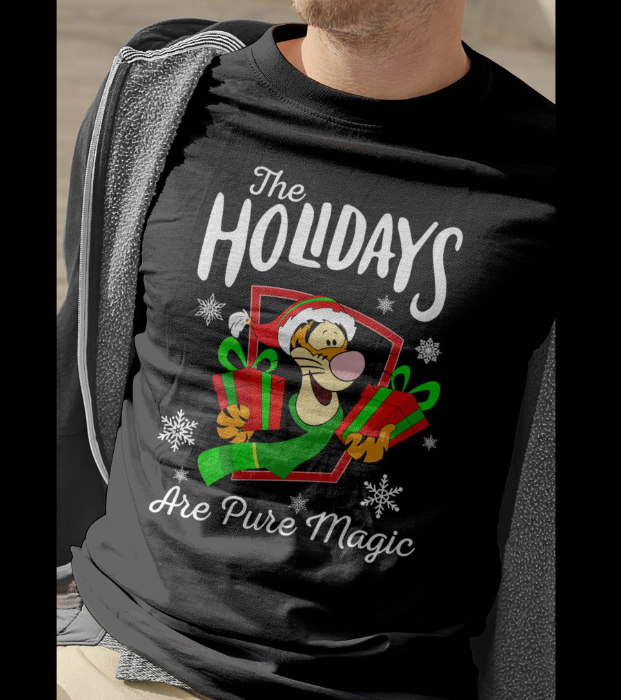 The Holidays Are Pure Magic Tigger Christmas Snowflakes T-Shirt