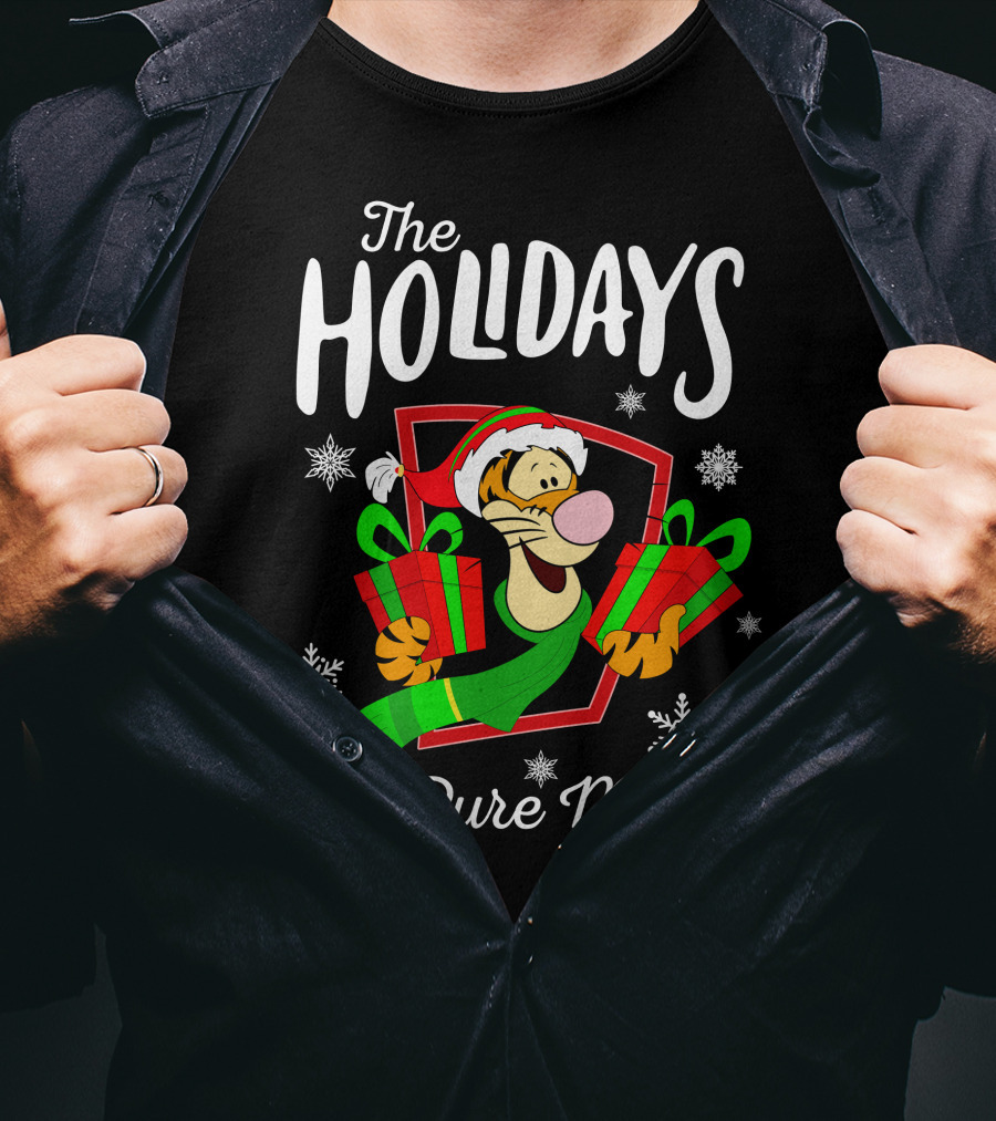 The Holidays Are Pure Magic Tigger Christmas Snowflakes T-Shirt