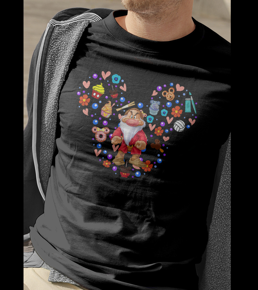 Grumpy Seven Dwarfs With Mickey Mouse Ears And Treats T-Shirt