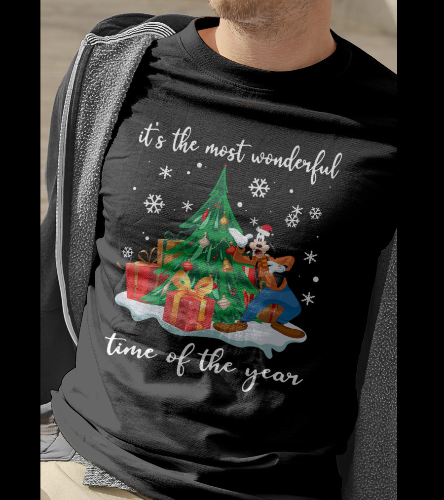 It's The Most Wonderful Time Of The Year Goofy Christmas Tree Snowflakes T-Shirt