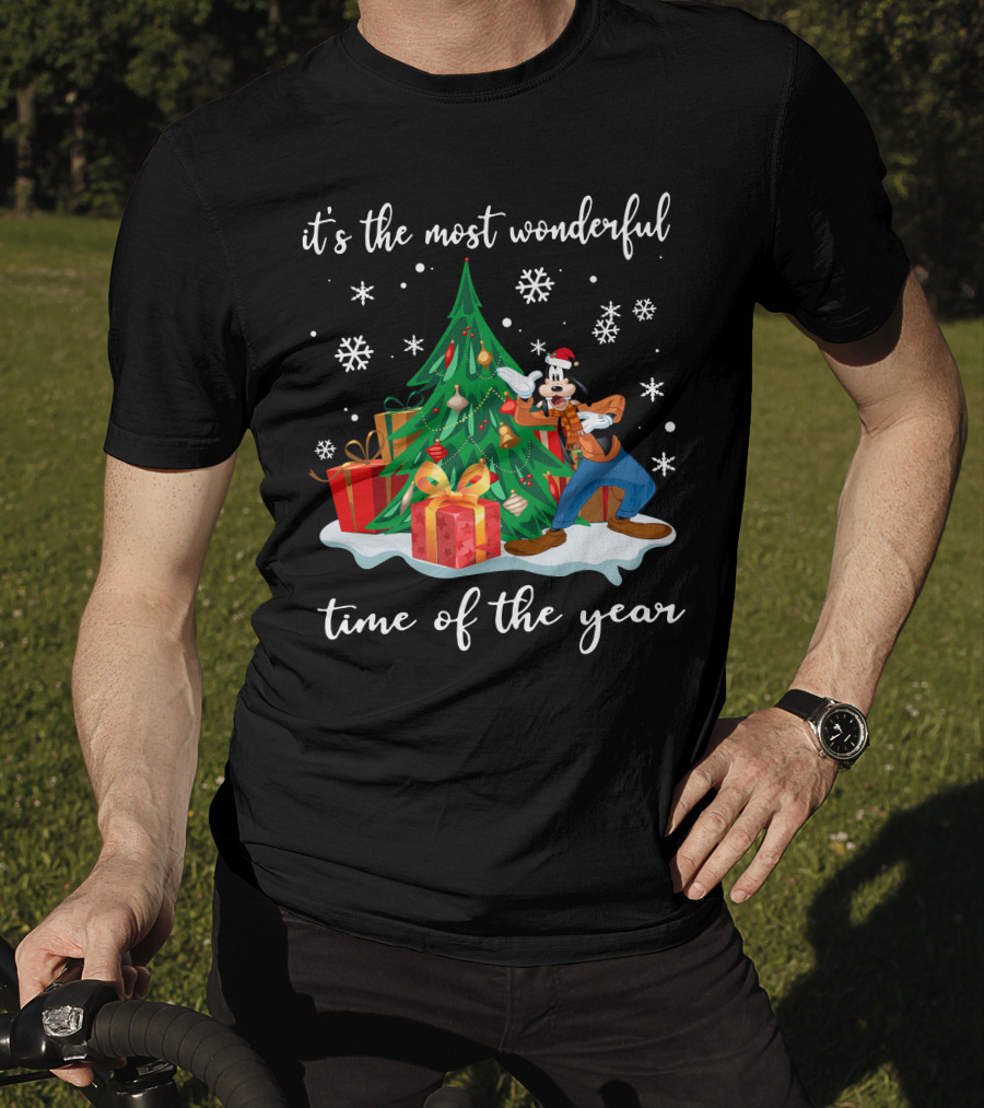 It's The Most Wonderful Time Of The Year Goofy Christmas Tree Snowflakes T-Shirt