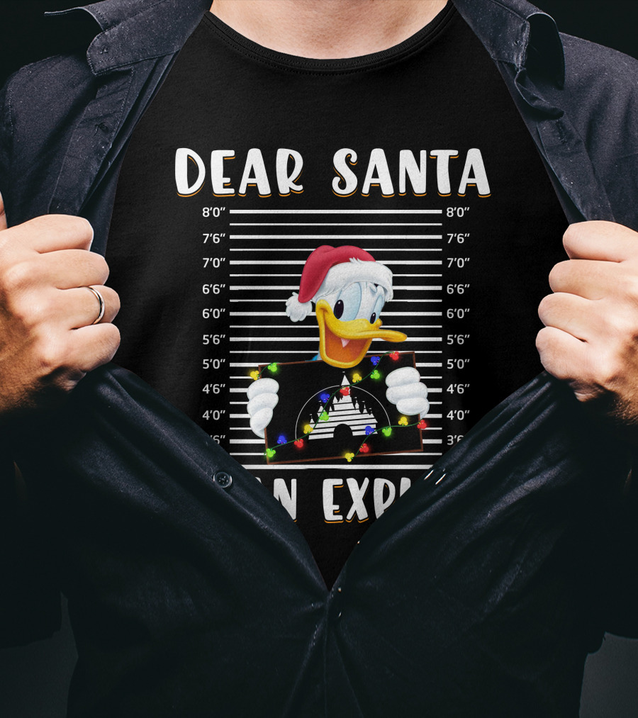 Dear Santa I Can Explain Donald Duck Christmas Mugshot T-Shirt