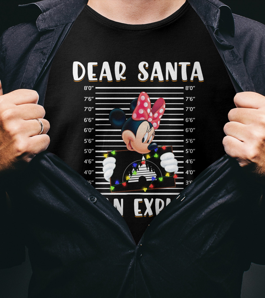 Dear Santa I Can Explain Minnie Mouse Holiday Mugshot T-Shirt