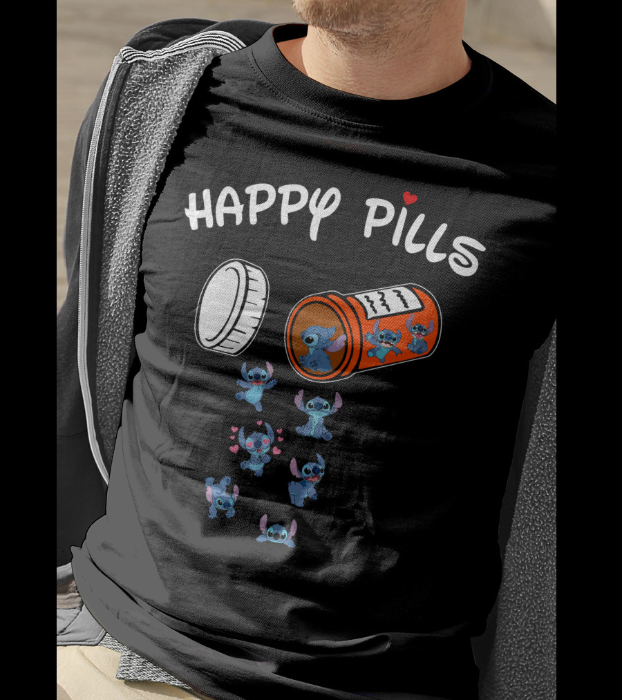 Happy Pills Stitch Capsule Fun Characters T-Shirt