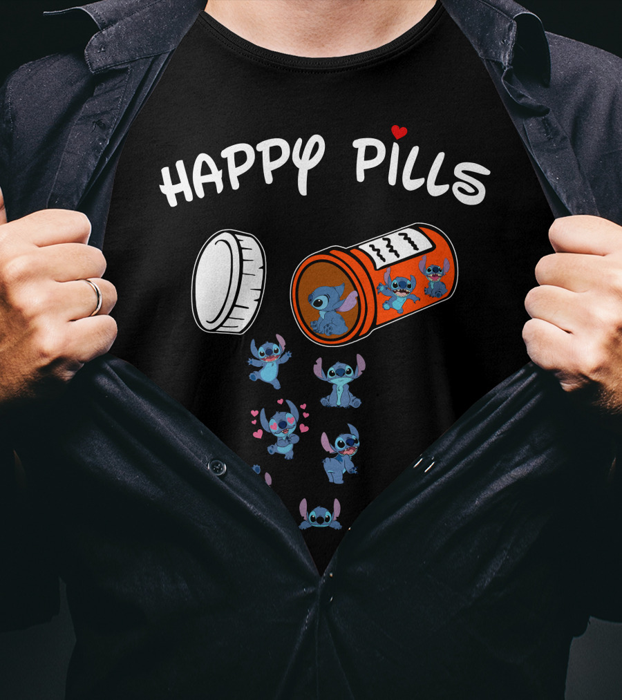 Happy Pills Stitch Capsule Fun Characters T-Shirt