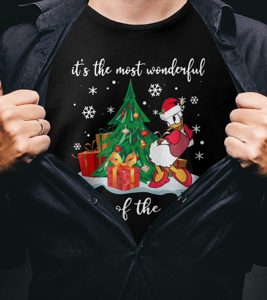 It's The Most Wonderful Time Of The Year Daisy Christmas Tree And Gifts T-Shirt