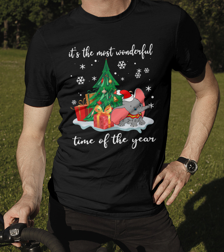 It's The Most Wonderful Time Of The Year Dumbo Christmas Tree Snowflakes T-Shirt