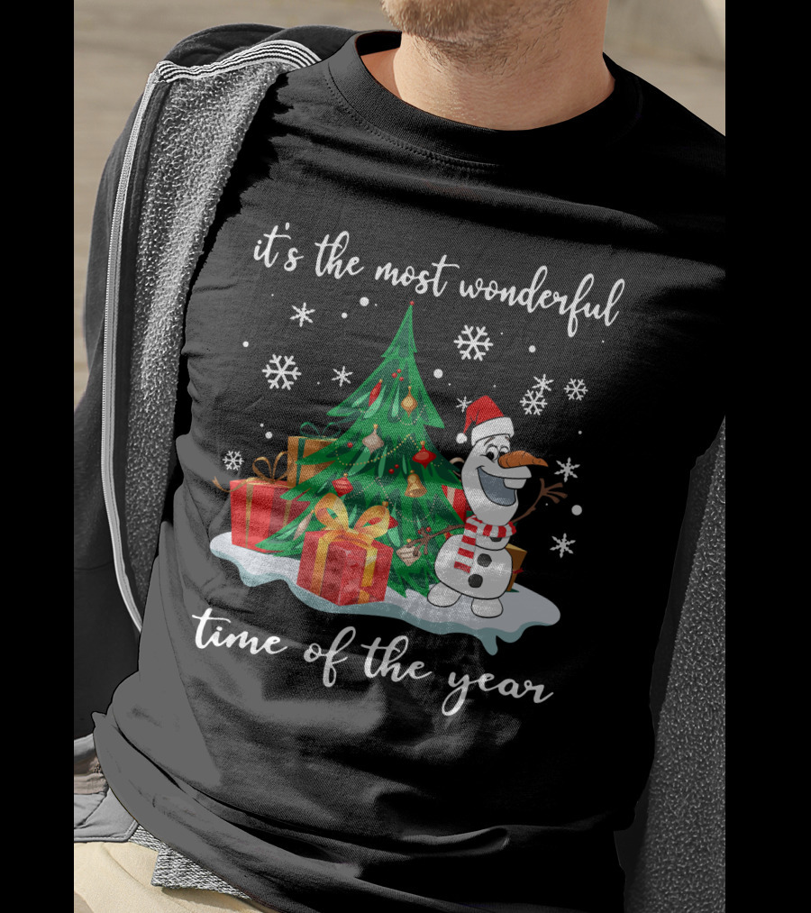 It's The Most Wonderful Time Of The Year Olaf Christmas Tree Snowman T-Shirt