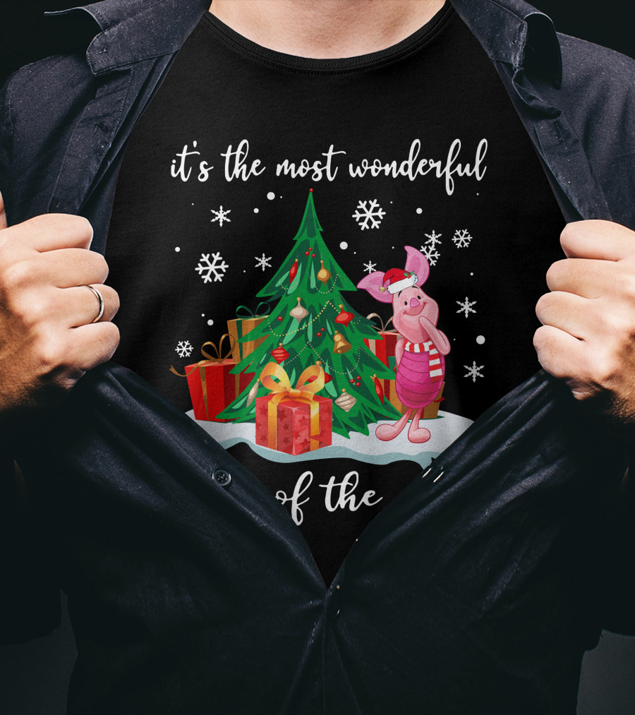 It's The Most Wonderful Time Of The Year Piglet Christmas Tree Gifts T-Shirt
