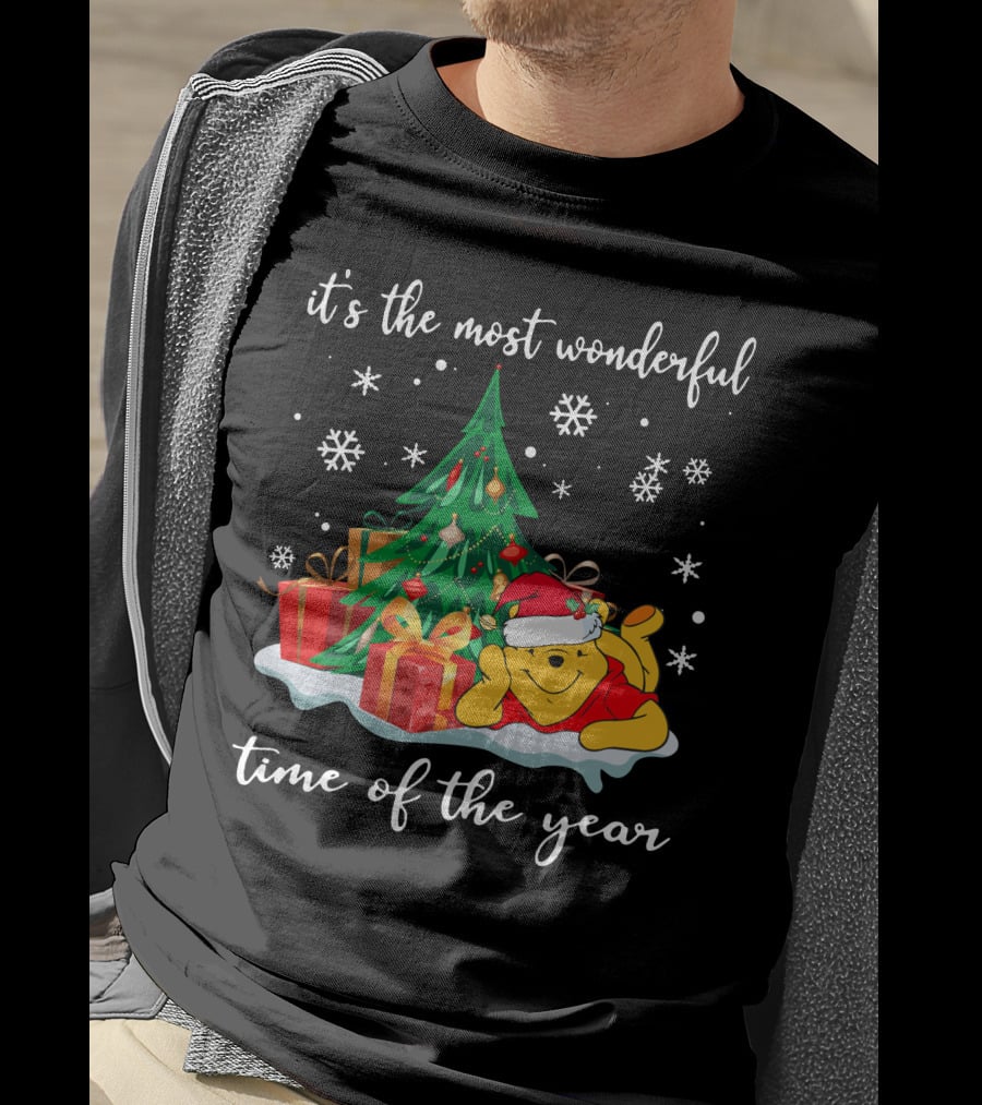 It's The Most Wonderful Time Of The Year Pooh Christmas Tree And Gifts T-Shirt