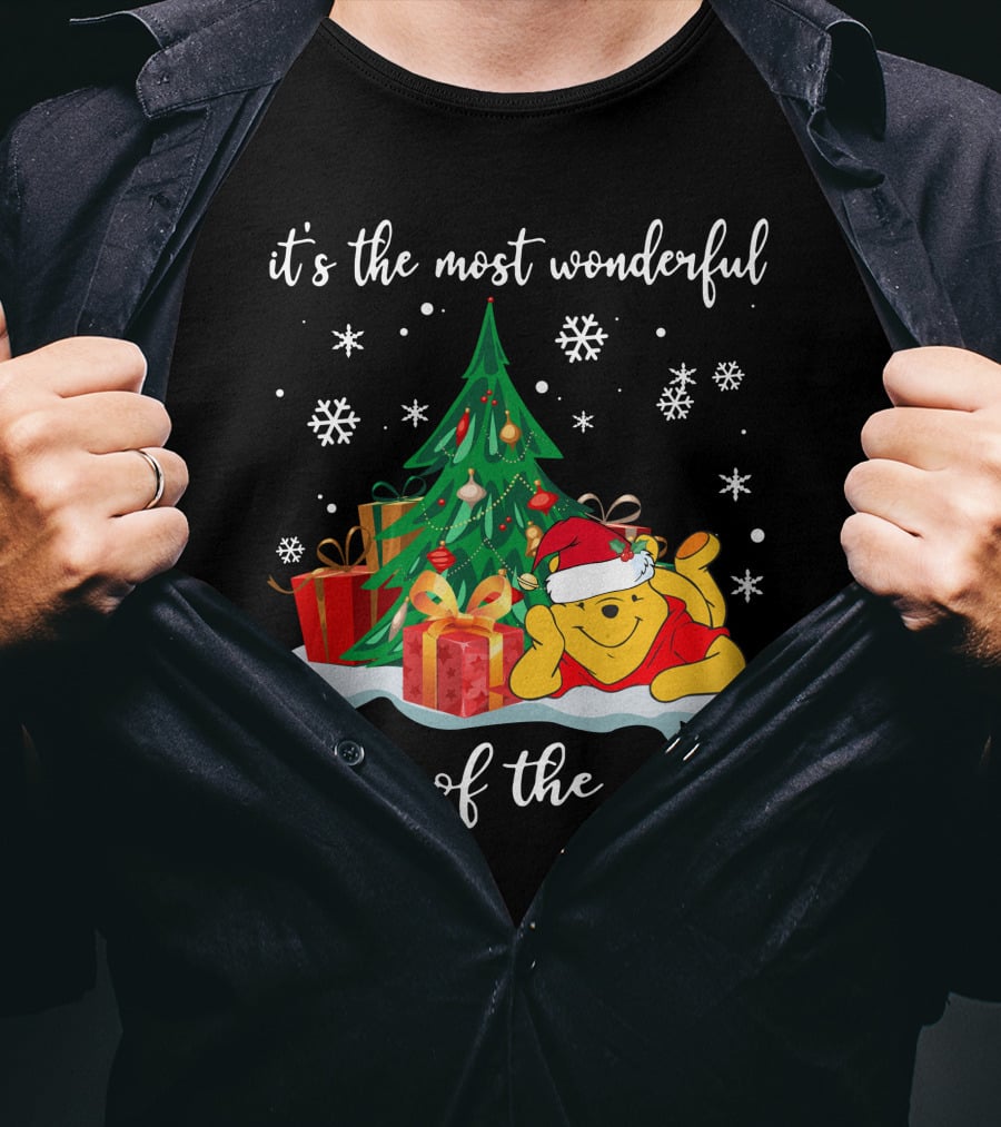 It's The Most Wonderful Time Of The Year Pooh Christmas Tree And Gifts T-Shirt