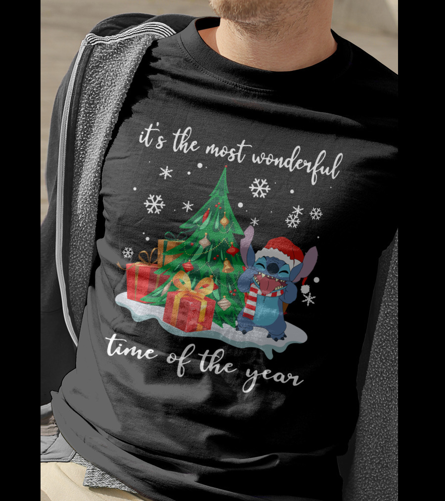 It's The Most Wonderful Time Of The Year Stitch Christmas Tree And Presents T-Shirt