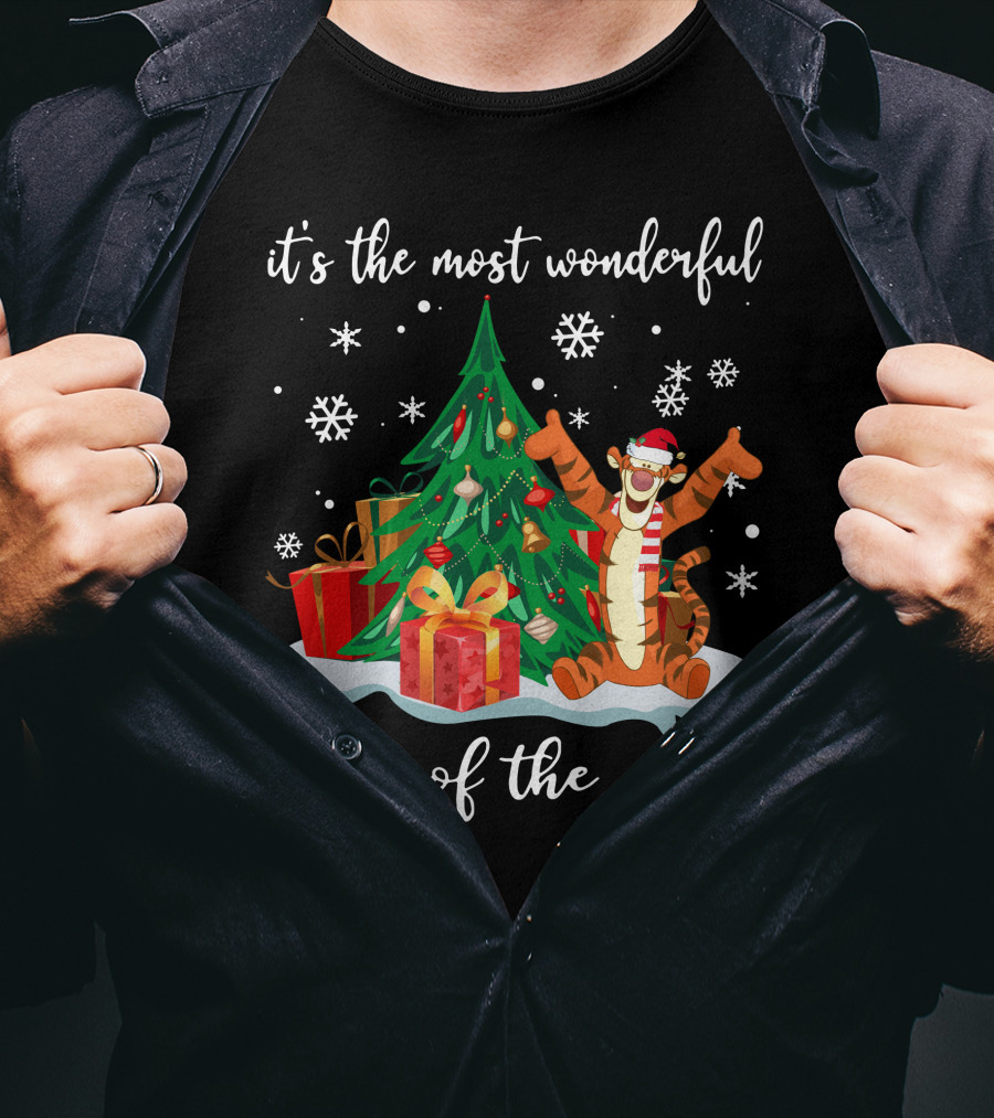 It's The Most Wonderful Time Of The Year Tigger Christmas Tree Celebration T-Shirt