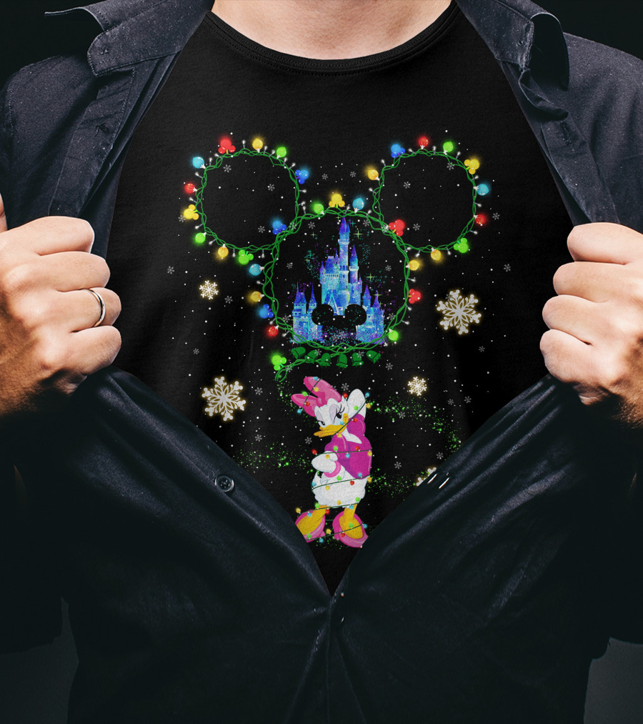 Daisy Christmas Lights Castle Mickey Ears Winter Wonderland T-Shirt
