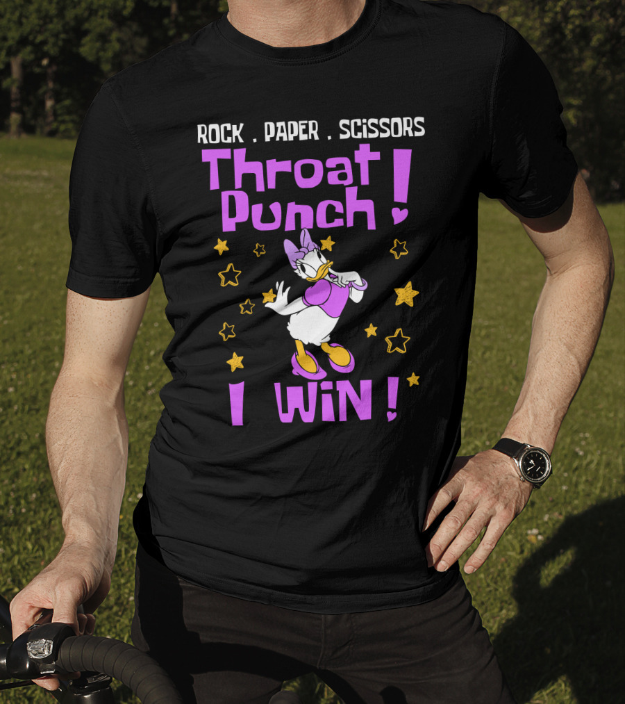 Rock Paper Scissors Throat Punch I Win Daisy Duck Stars T-Shirt