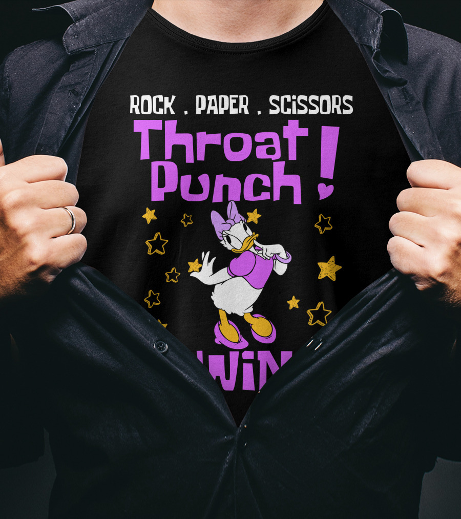 Rock Paper Scissors Throat Punch I Win Daisy Duck Stars T-Shirt