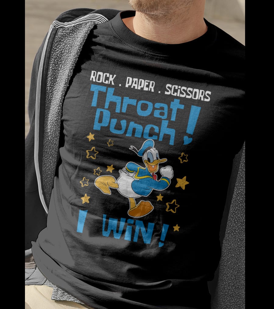 Rock Paper Scissors Throat Punch I Win T-Shirt