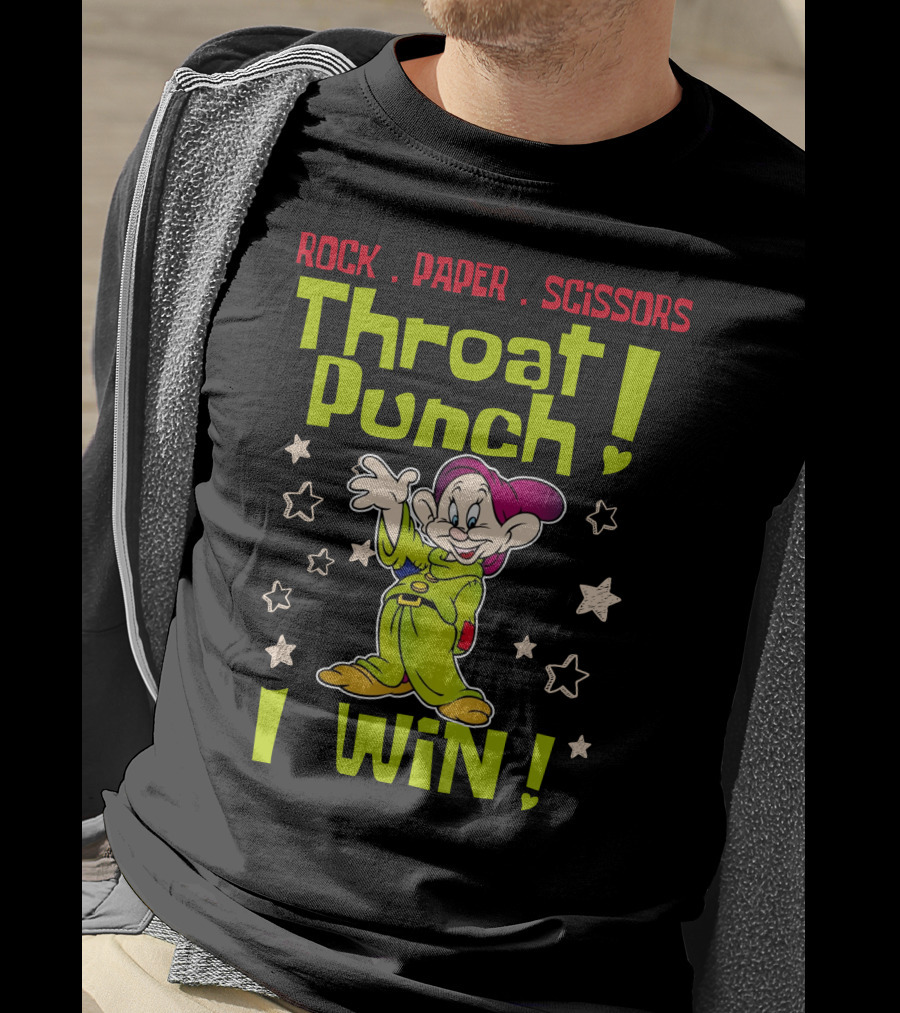 Rock Paper Scissors Throat Punch Dopey I Win T-Shirt
