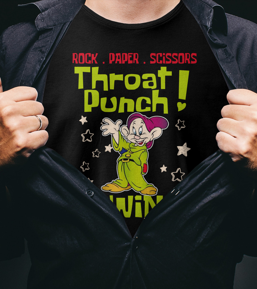 Rock Paper Scissors Throat Punch Dopey I Win T-Shirt