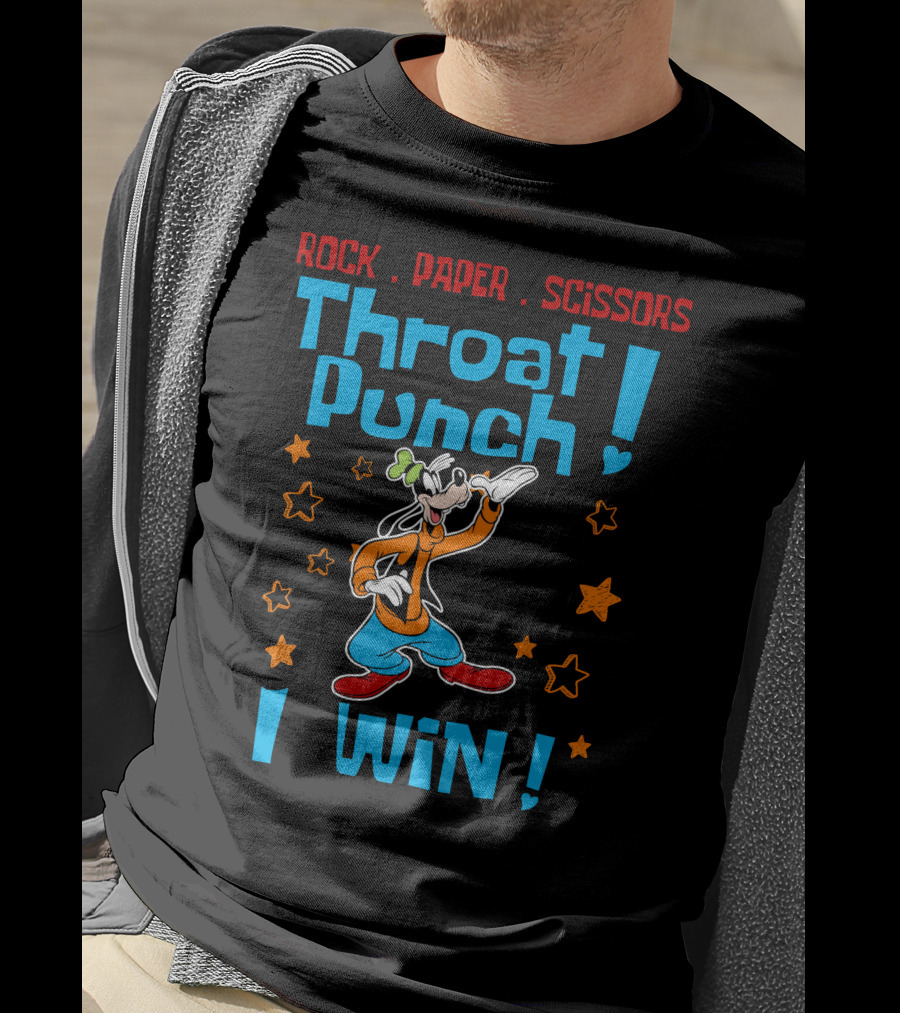 Rock Paper Scissors Throat Punch I Win Goofy T-Shirt