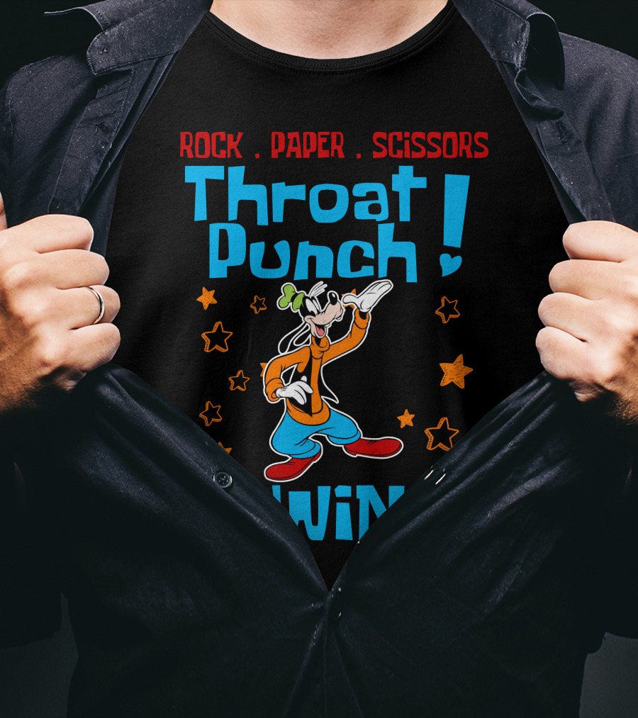 Rock Paper Scissors Throat Punch I Win Goofy T-Shirt