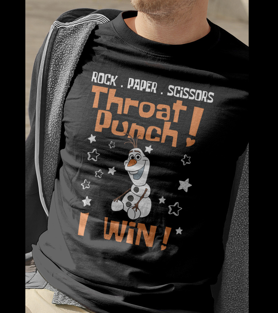 Rock Paper Scissors Throat Punch Olaf I Win T-Shirt