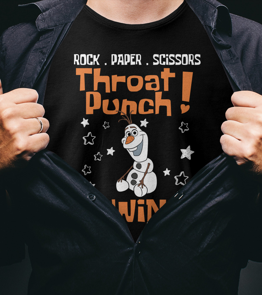 Rock Paper Scissors Throat Punch Olaf I Win T-Shirt