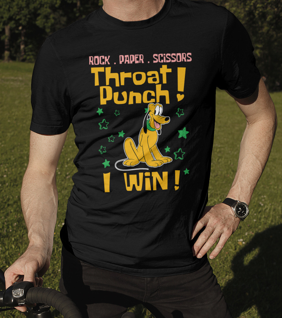 Rock Paper Scissors Throat Punch I Win Pluto Stars T-Shirt