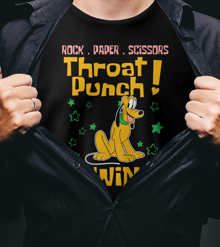 Rock Paper Scissors Throat Punch I Win Pluto Stars T-Shirt