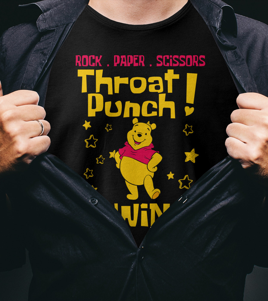 Rock Paper Scissors Throat Punch I Win Pooh T-Shirt