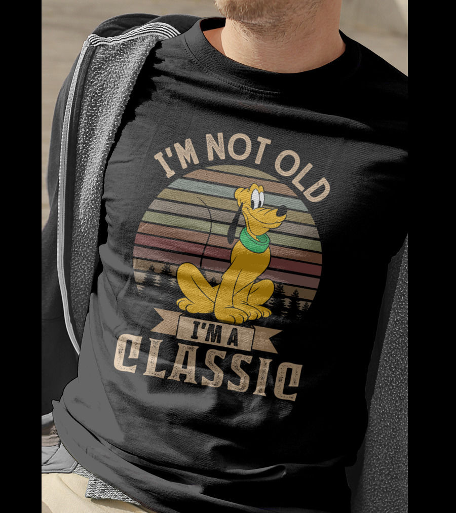 I'm Not Old I'm A Classic Pluto Vintage Stripes T-Shirt