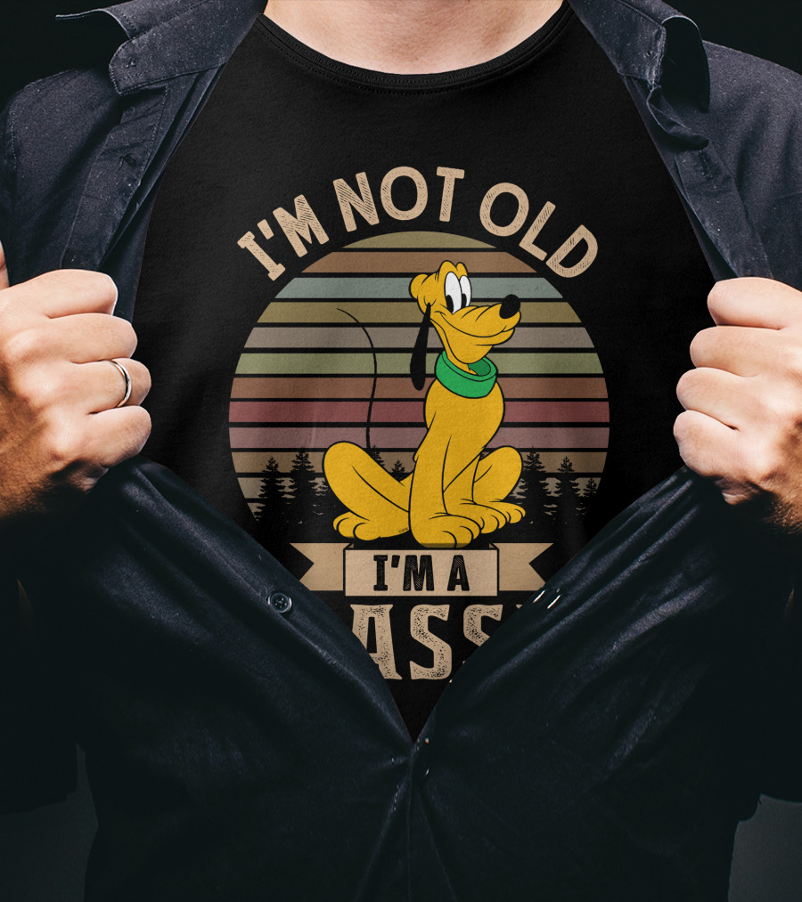 I'm Not Old I'm A Classic Pluto Vintage Stripes T-Shirt
