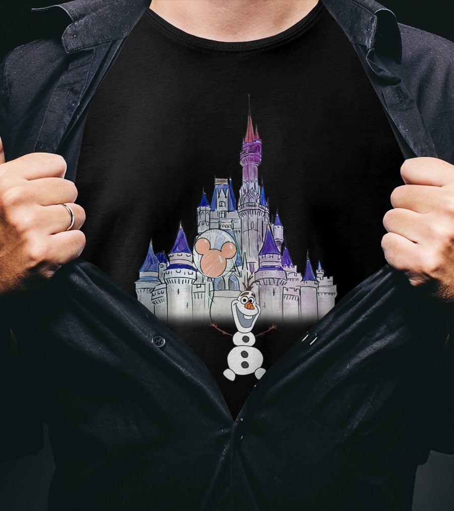 Frozen Olaf Disney Castle Mickey Balloon T-Shirt