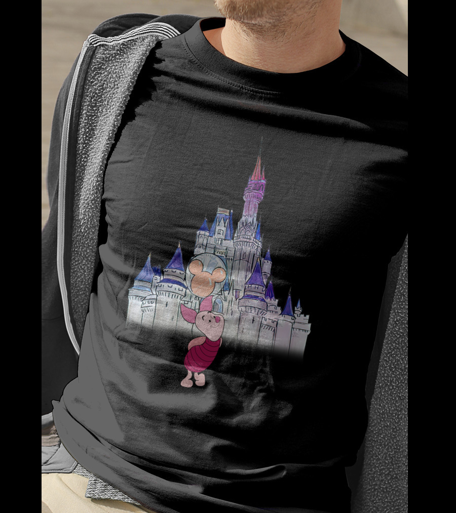 Disney Castle Piglet With Mickey Balloon T-Shirt